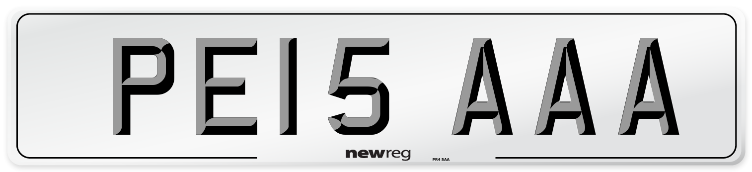 PE15 AAA Number Plate from New Reg
